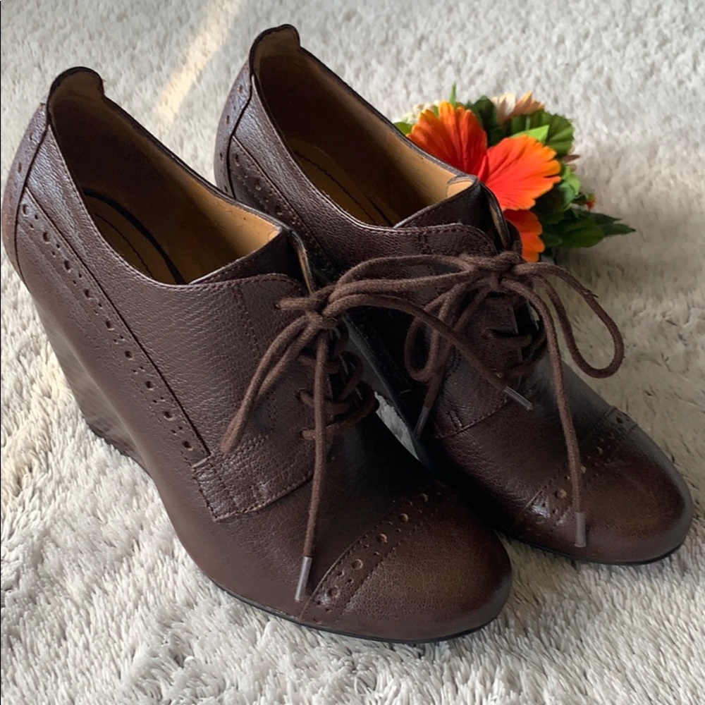 Nine West Leather Brown Booties